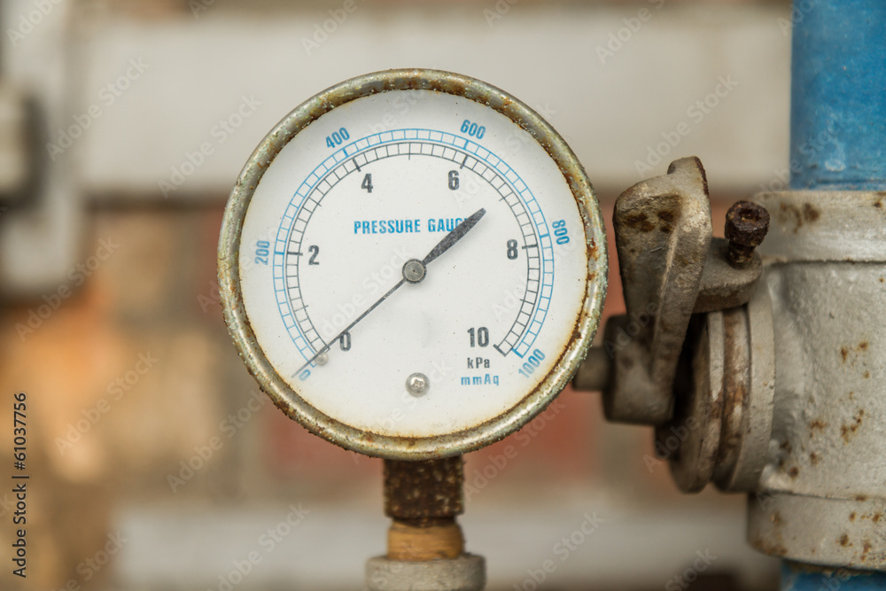 Pressure Gauge connected to Pipes Stock Photo Adobe Stock