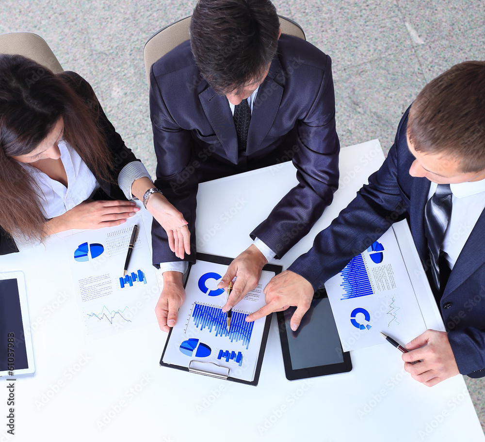 friendly business team having meeting in office
