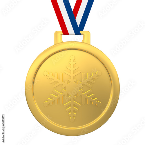 Winter games gold medal 3d render