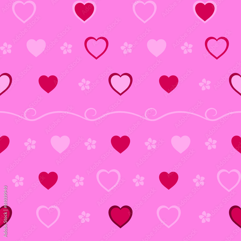 Seamless Pattern with Hearts for St Valentine Day