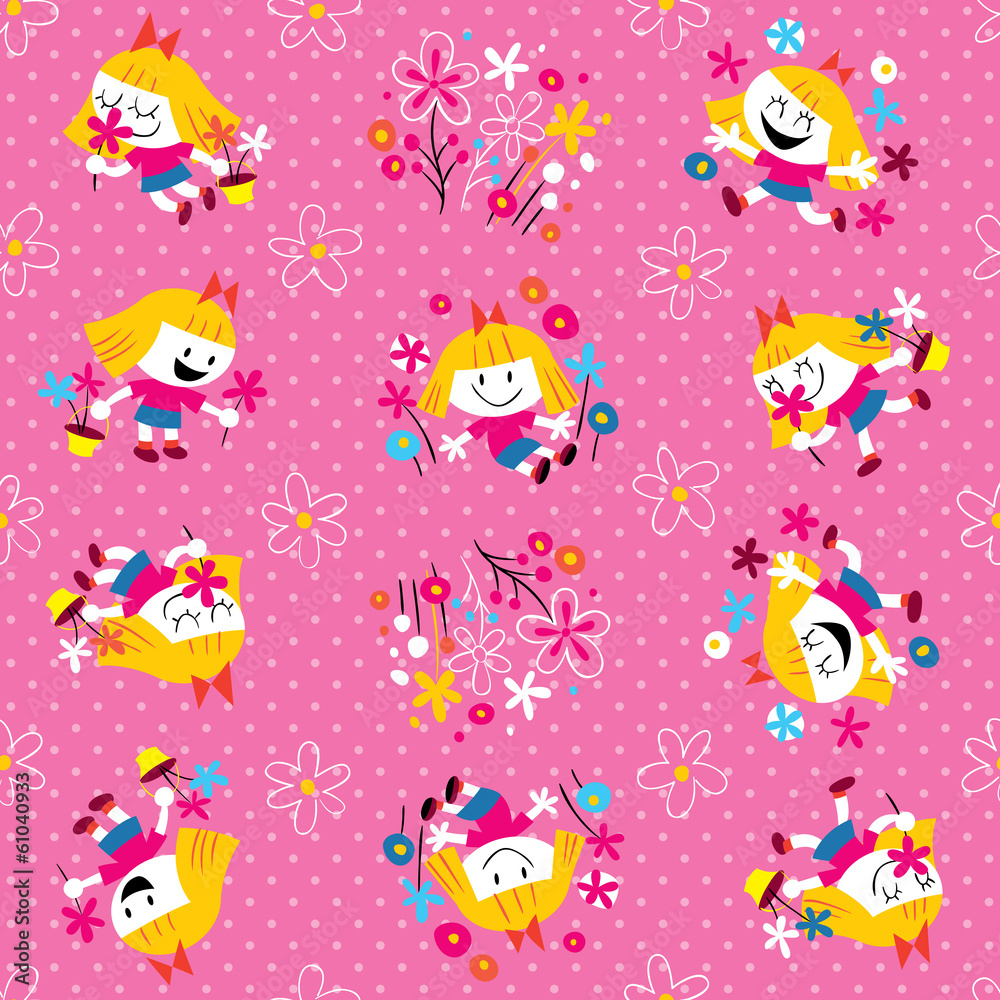 cute flower girl pattern cute flower girl pattern