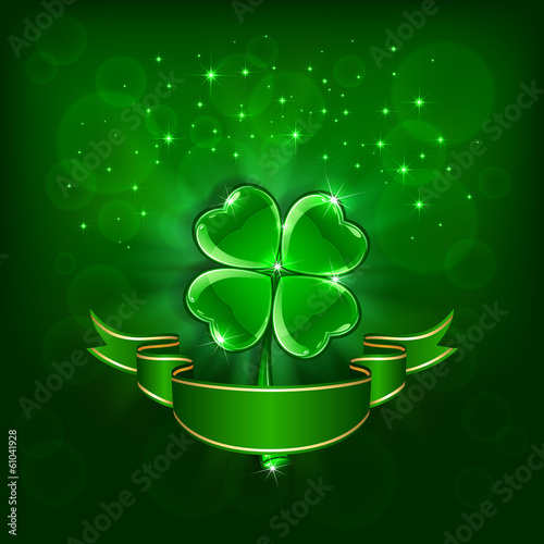 Patrick day green clover