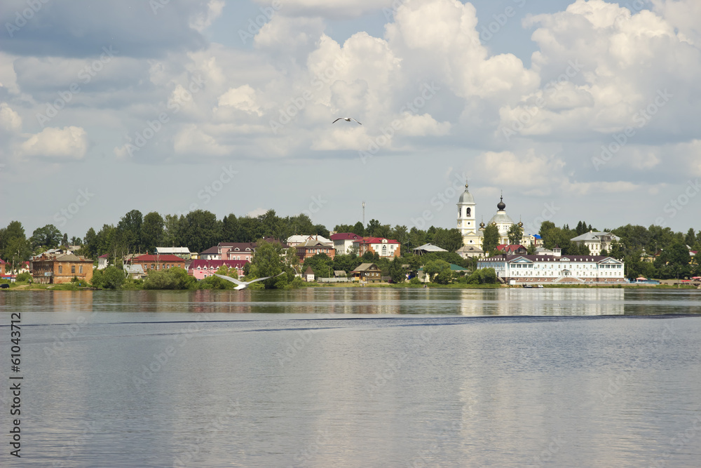 Cityscape of province town Myshkin, Russia