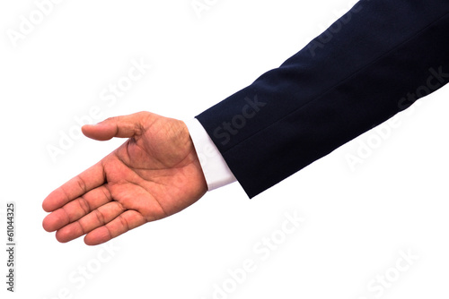 businessman with open hand and ready to shake hand