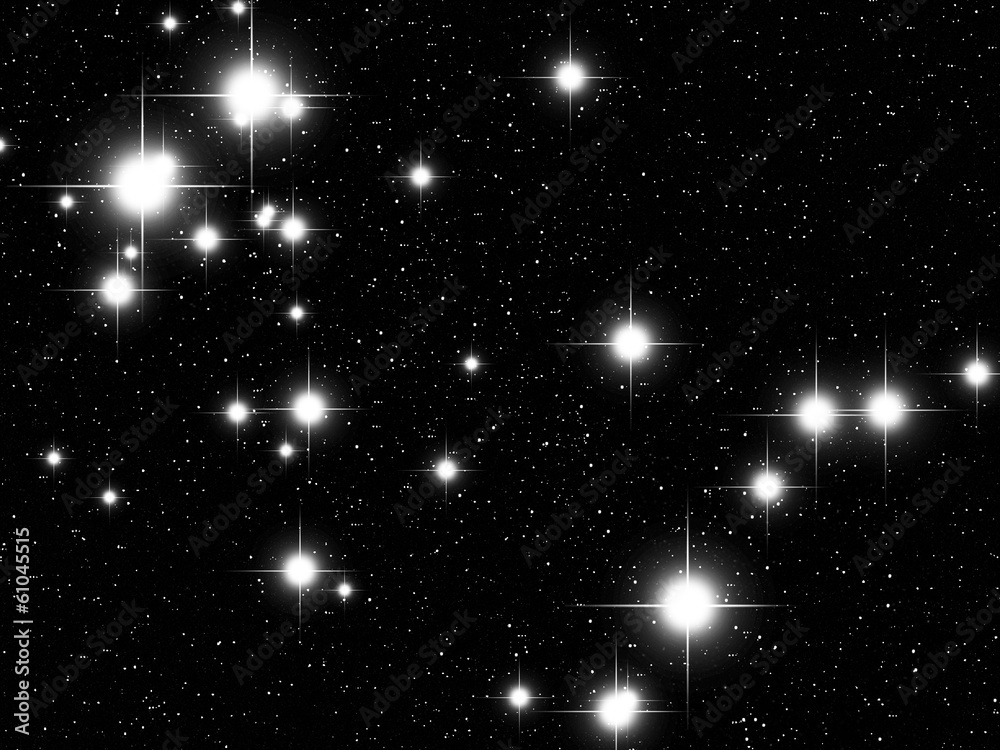 Gemini Zodiac sign bright stars in cosmos