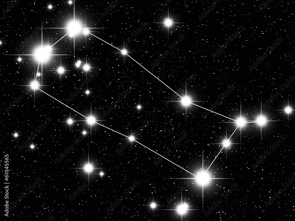 Fototapeta premium Gemini Zodiac sign bright stars in cosmos