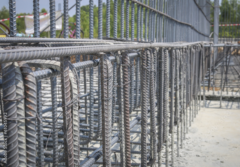 Reinforce iron cage in a construction site Reinforce iron cage in a construction site