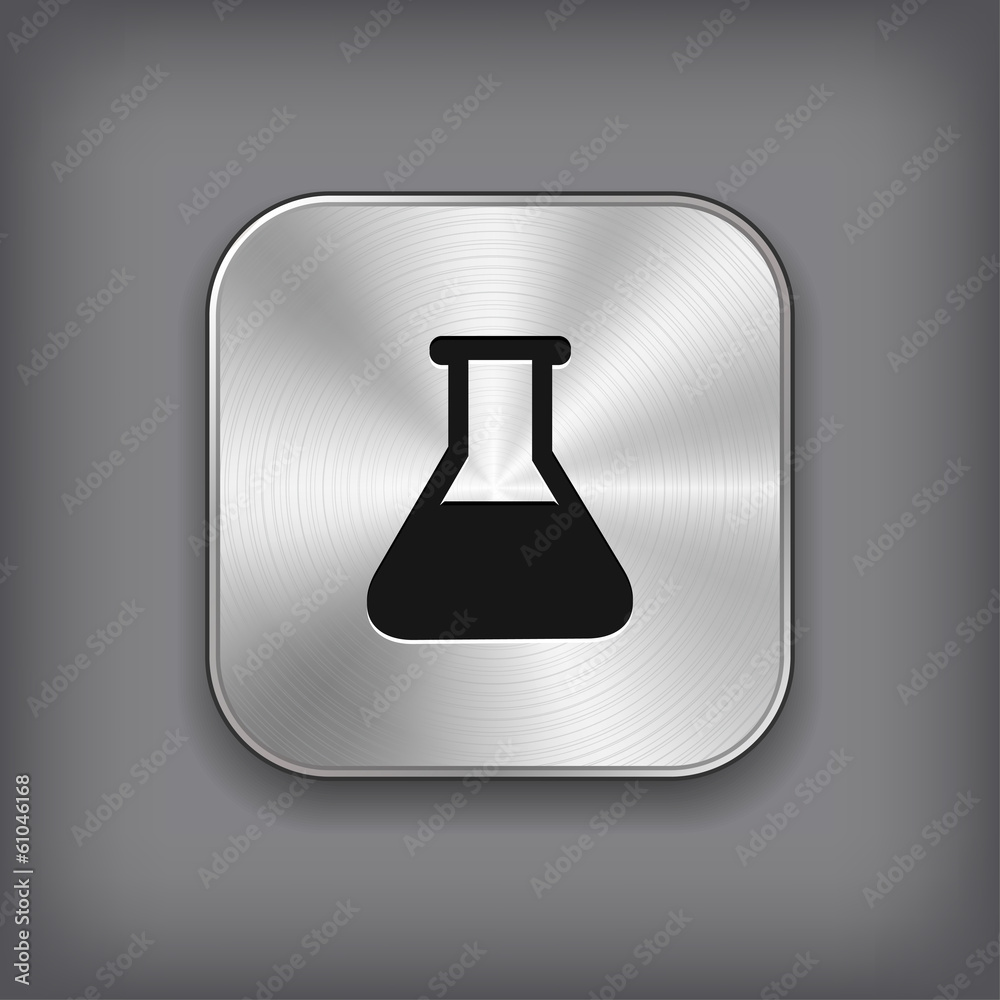 Laboratory equipment icon - metal app button Laboratory equipment icon - metal app button