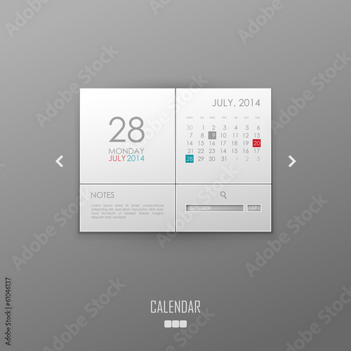 Vector calendar template design