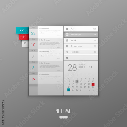 Vector notepad template design