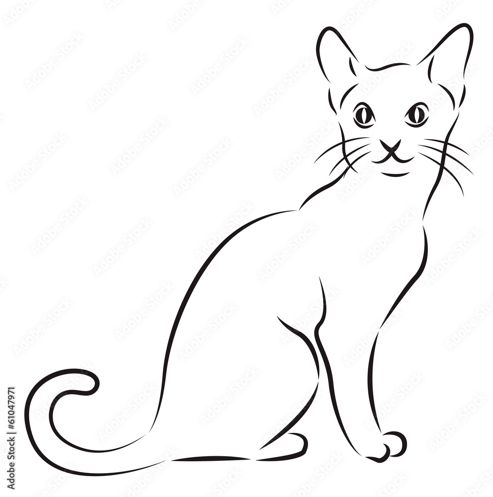 Sketch of a cat isolated on white Sketch of a cat isolated on white