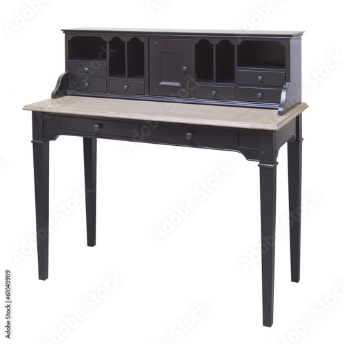 Cuadro en lienzo Antique hard wood writing desk / secretary, isolated on white ba