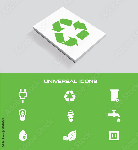 Ecology universal icon set,vector