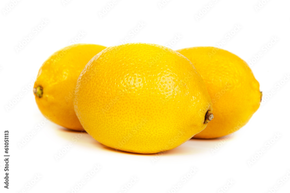 Fresh lemons on white background Fresh lemons on white background