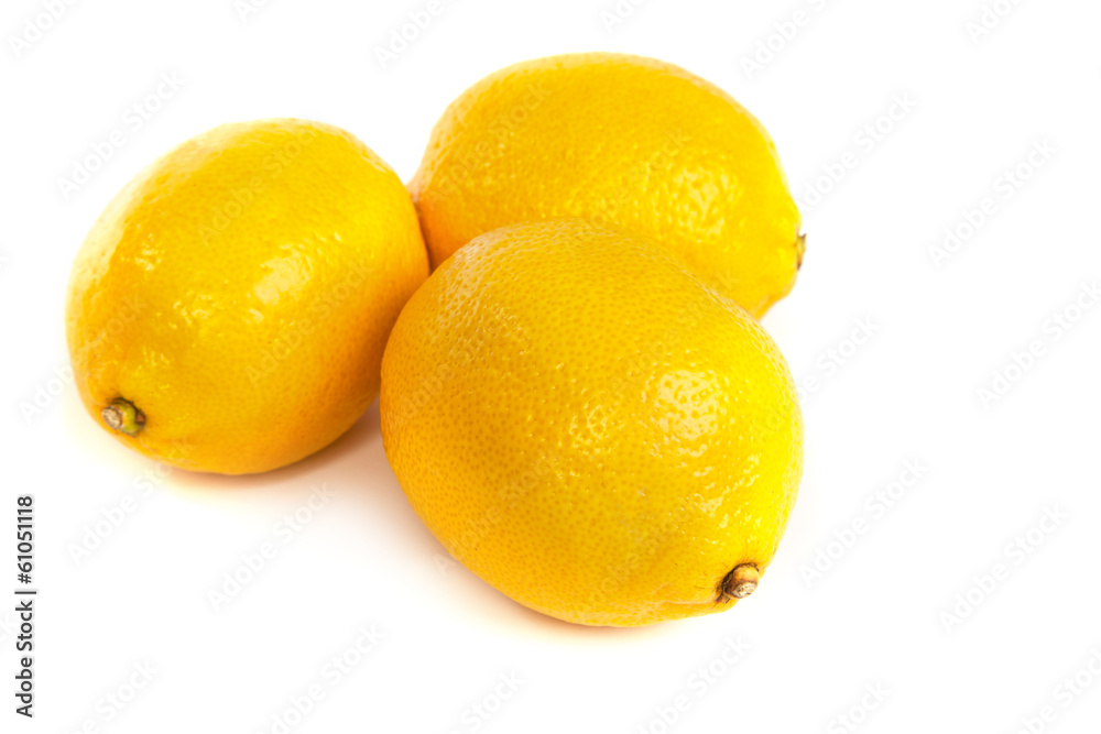 Fresh lemons on white background Fresh lemons on white background