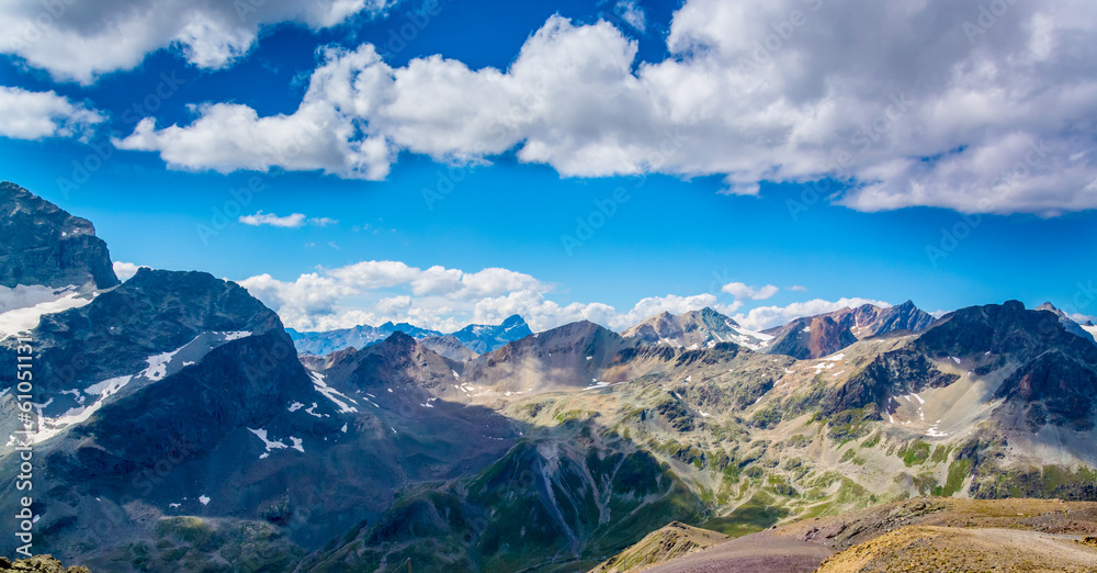 Cloudy sky above summits