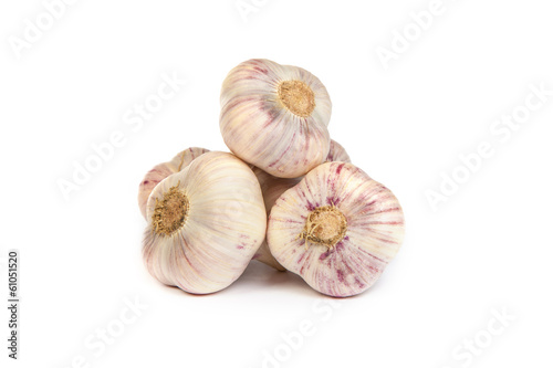 Group of garlics . A heads of garlics isolated