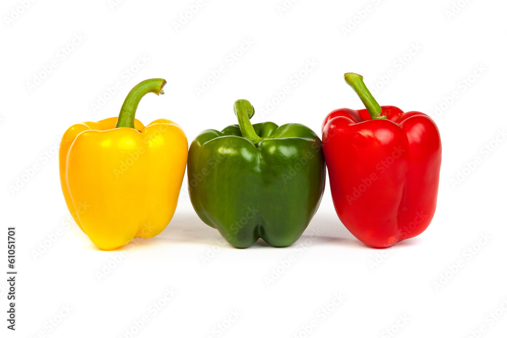 Group of seet bell peppers isolated on white Group of seet bell peppers isolated on white