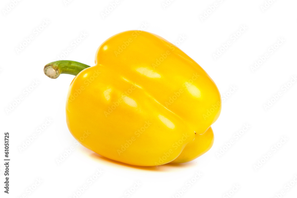 A yellow bell sweet pepper isolated on white A yellow bell sweet pepper isolated on white
