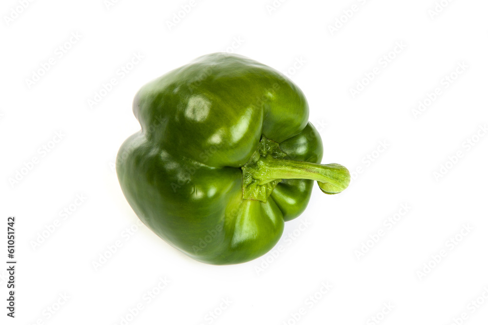 A green sweet bell pepper isolated on white A green sweet bell pepper isolated on white