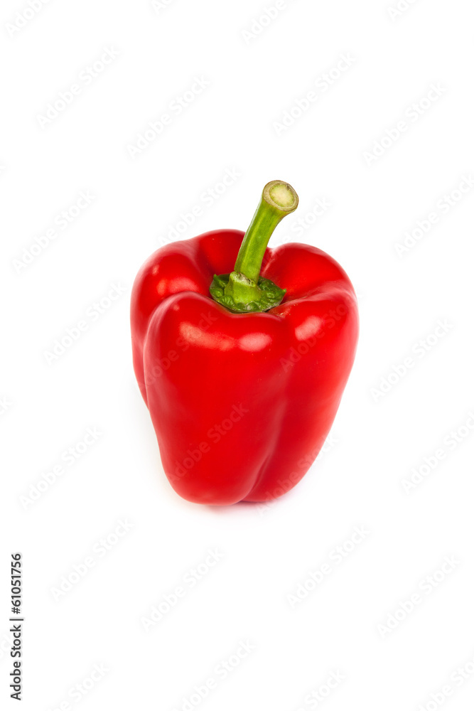 A red bell sweet pepper isolated on white A red bell sweet pepper isolated on white