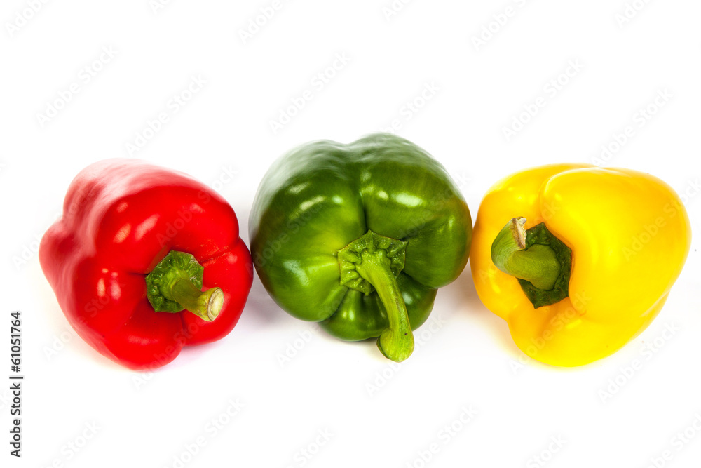 Group of seet bell peppers isolated on white Group of seet bell peppers isolated on white