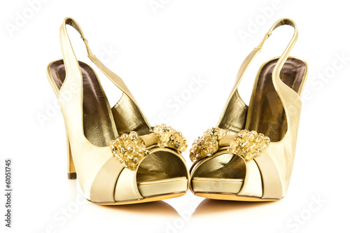  High heel women shoes on white background