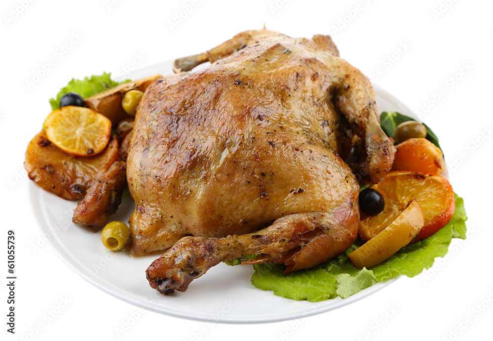Whole roasted chicken with vegetables Whole roasted chicken with vegetables