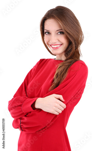 Attractive woman isolated o...