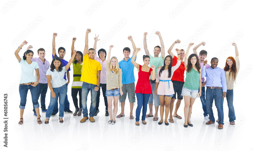 Fototapeta premium Diverse group of student celebrating