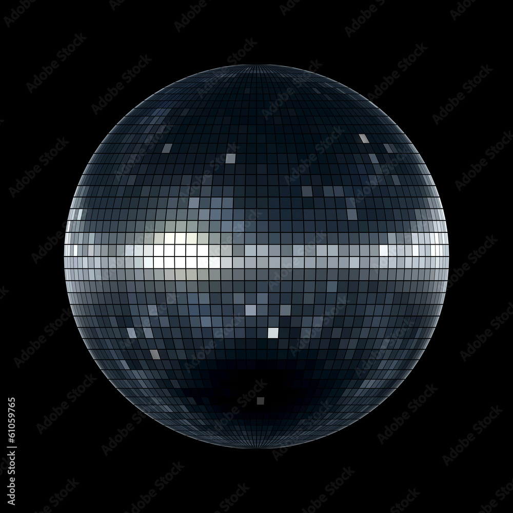 disco ball on black background Stock Illustration | Adobe Stock