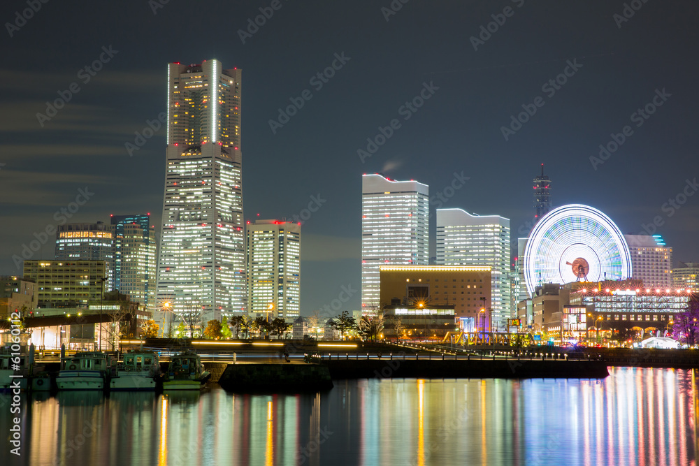 Yokohama Skyline night Japan