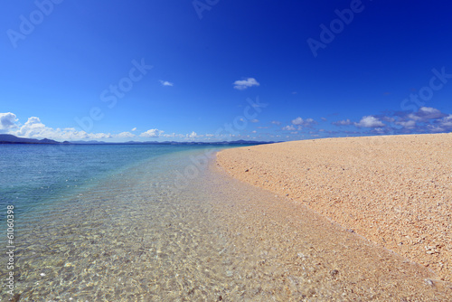 南国沖縄の綺麗な珊瑚の海と夏空 © sunabesyou