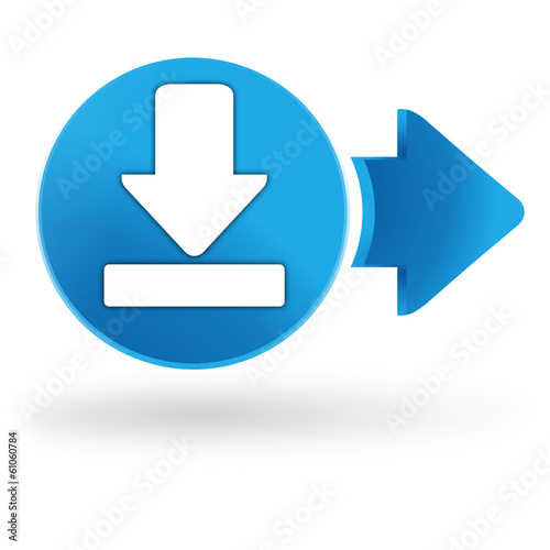 téléchargement icône sur symbole web bleu