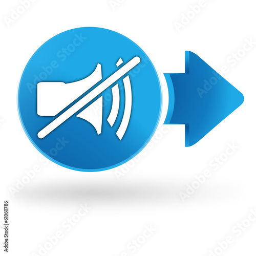 son muet sur symbole web bleu