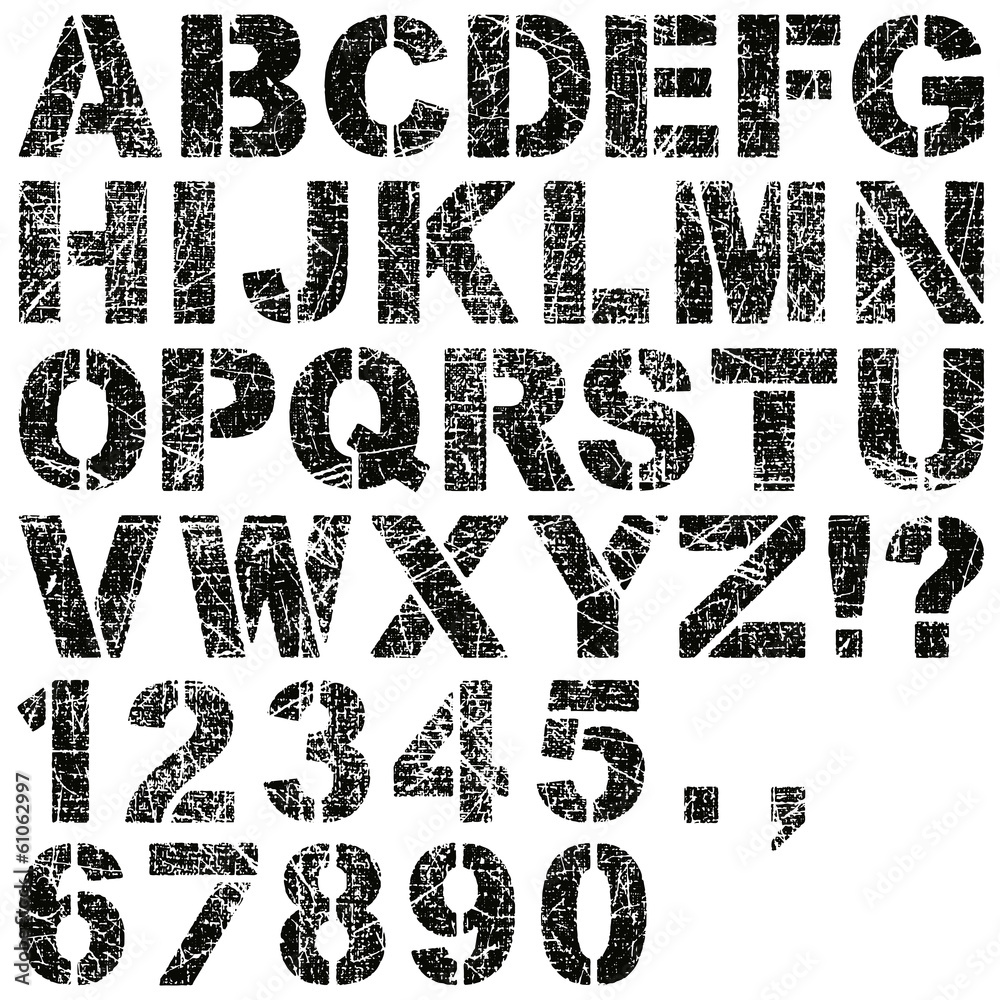 Stencil Letters and Numbers