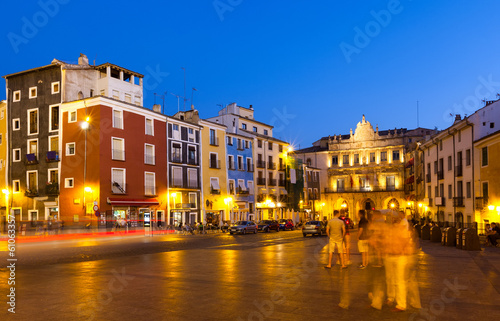 Night view of Plaza Mayor in Cuenca