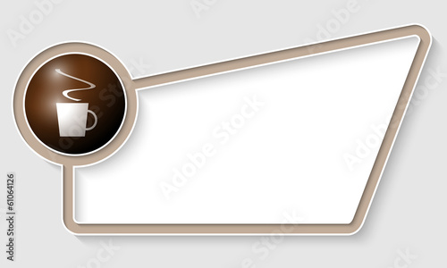 brown abstract box for text with cup of coffee
