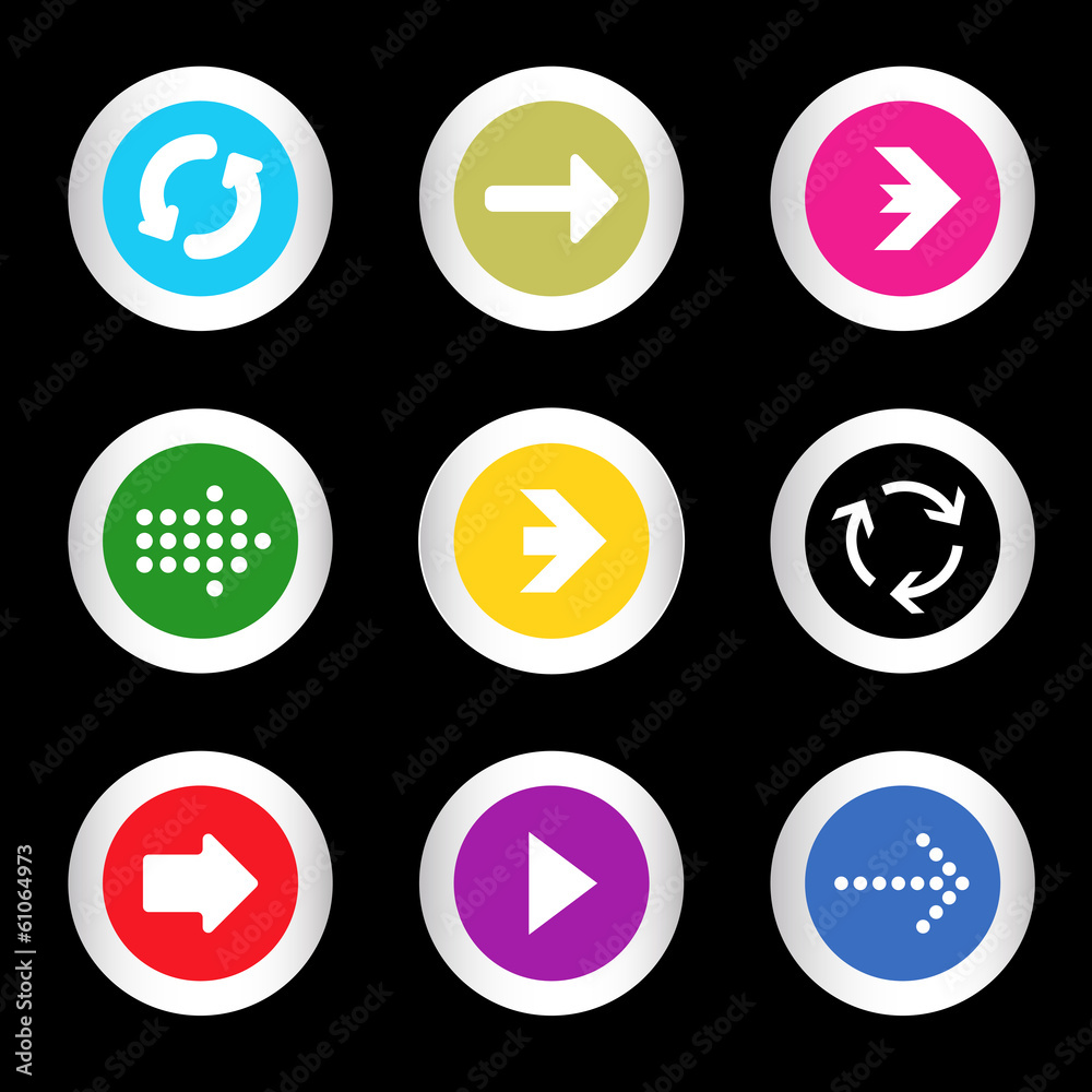 Arrow sign icon set in circle shape internet button Arrow sign icon set in circle shape internet button