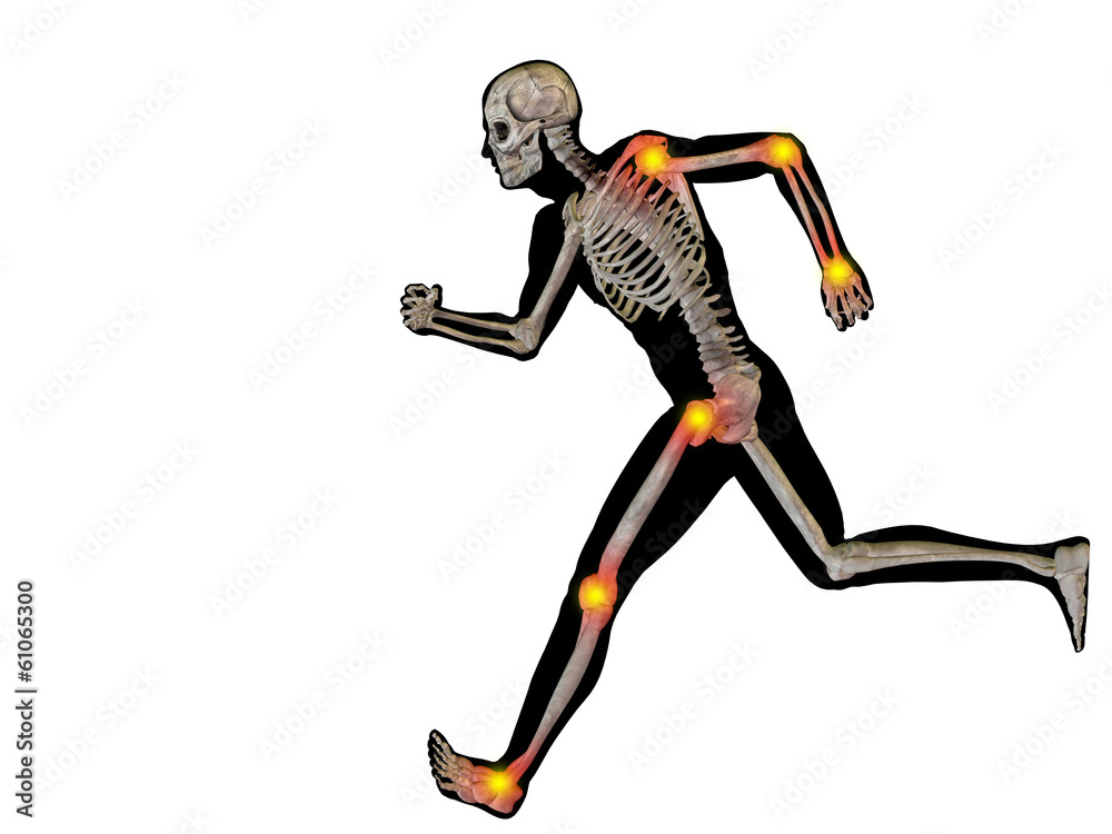 3D human man anatomy with articular pain 3D human man anatomy with articular pain