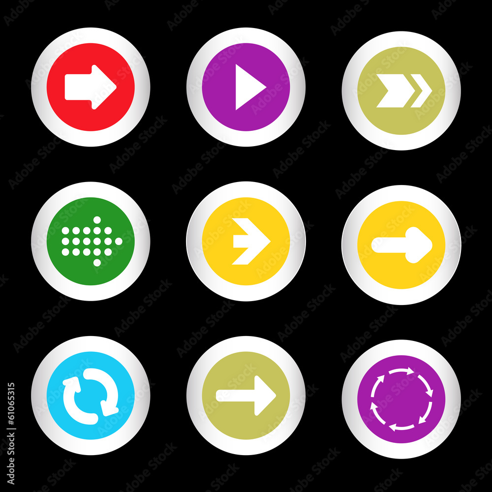 Arrow sign icon set in circle shape internet button Arrow sign icon set in circle shape internet button