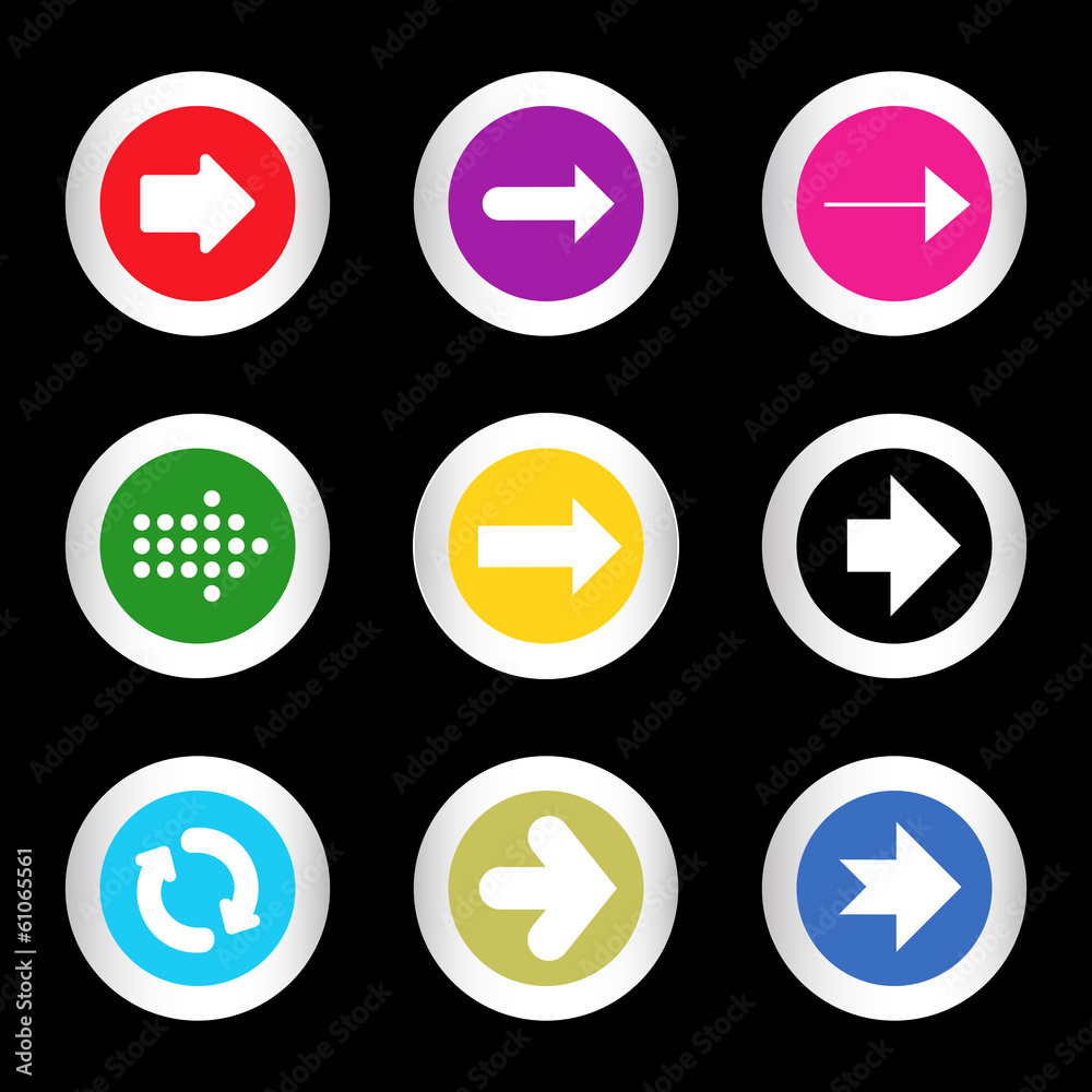 Arrow sign icon set in circle shape internet button Arrow sign icon set in circle shape internet button