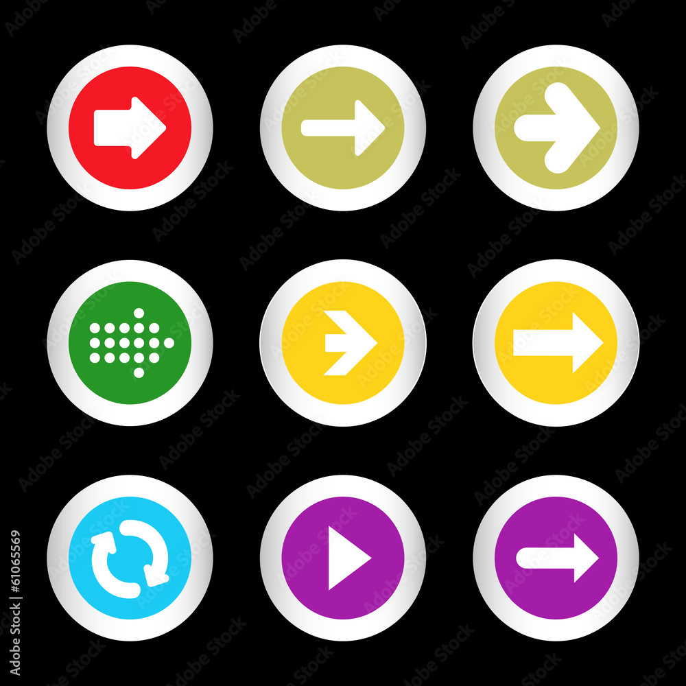 Arrow sign icon set in circle shape internet button Arrow sign icon set in circle shape internet button