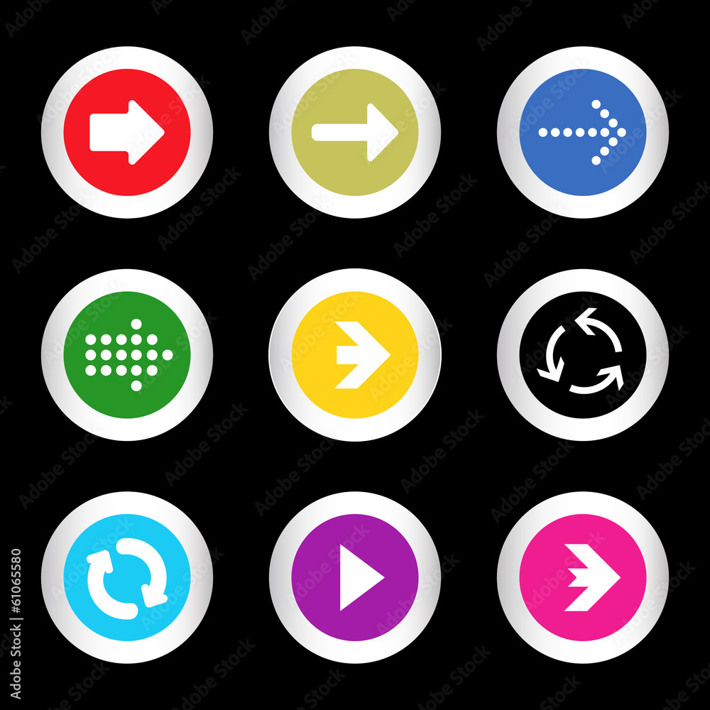 Arrow sign icon set in circle shape internet button Arrow sign icon set in circle shape internet button