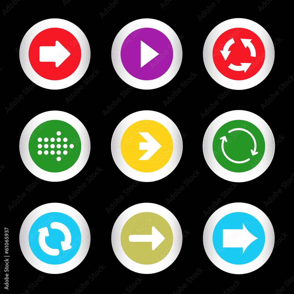 Arrow sign icon set in circle shape internet button Arrow sign icon set in circle shape internet button