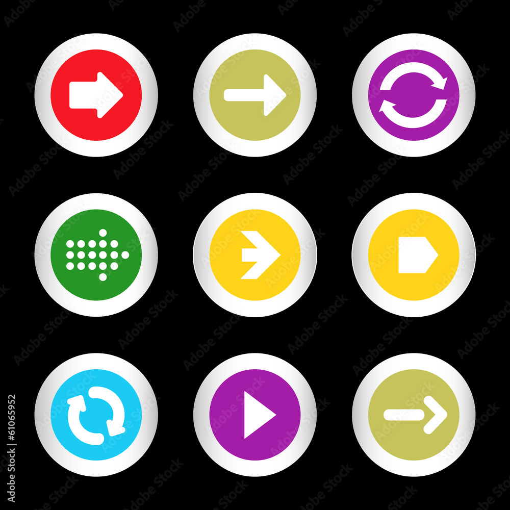 Arrow sign icon set in circle shape internet button Arrow sign icon set in circle shape internet button
