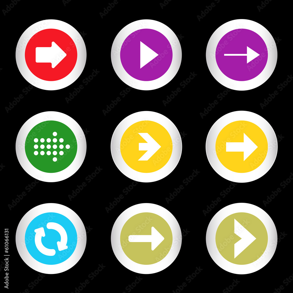 Arrow sign icon set in circle shape internet button Arrow sign icon set in circle shape internet button