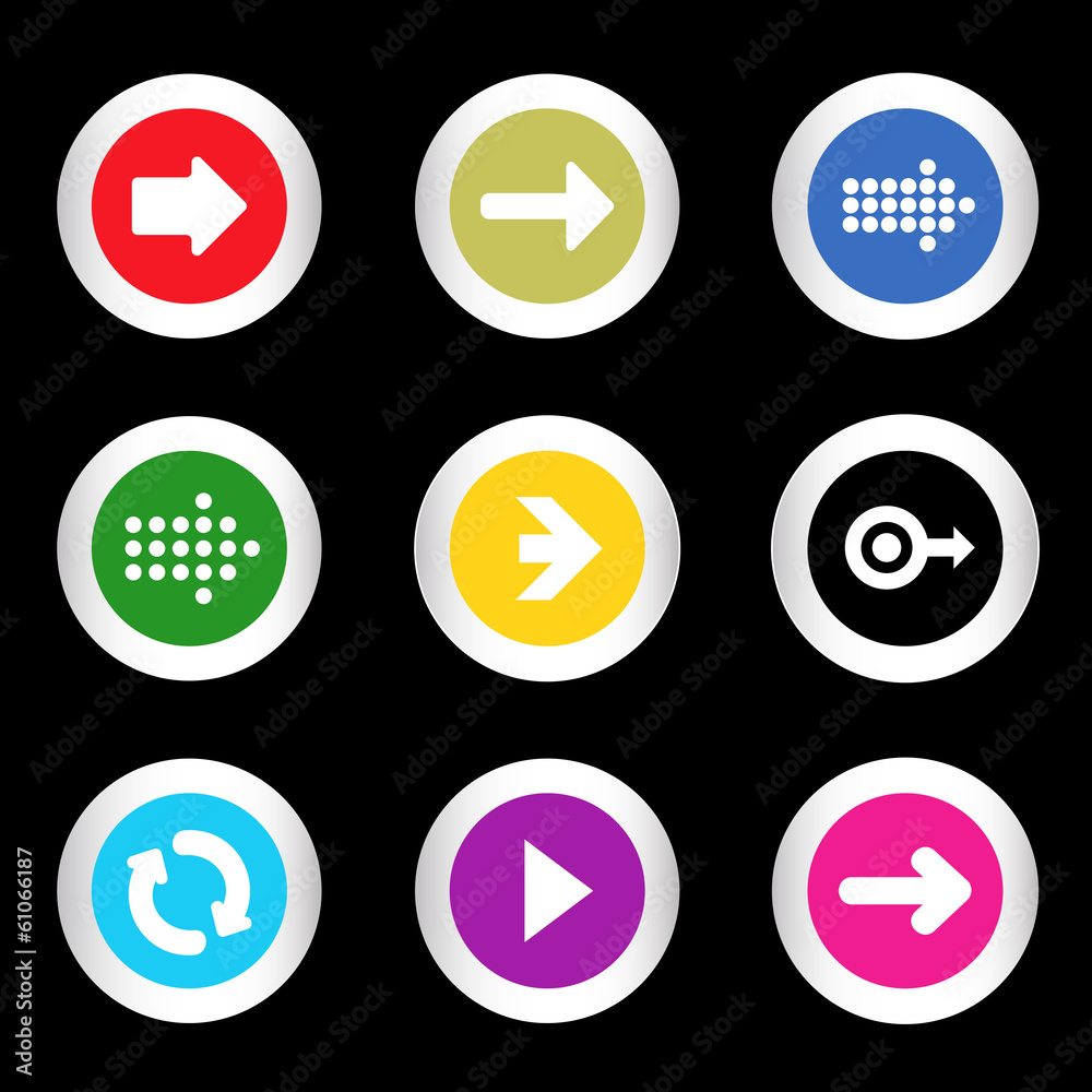 Arrow sign icon set in circle shape internet button Arrow sign icon set in circle shape internet button