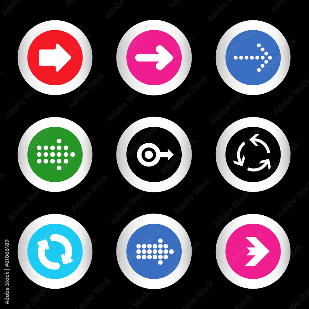 Arrow sign icon set in circle shape internet button Arrow sign icon set in circle shape internet button
