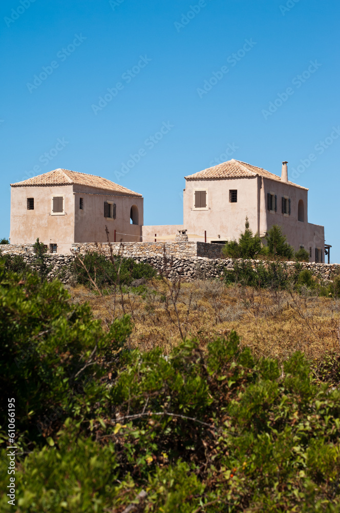 mediterranean beach house in greek island.